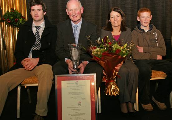 Members of the Cody family with the framed notice confirming the granting of Civic Honours